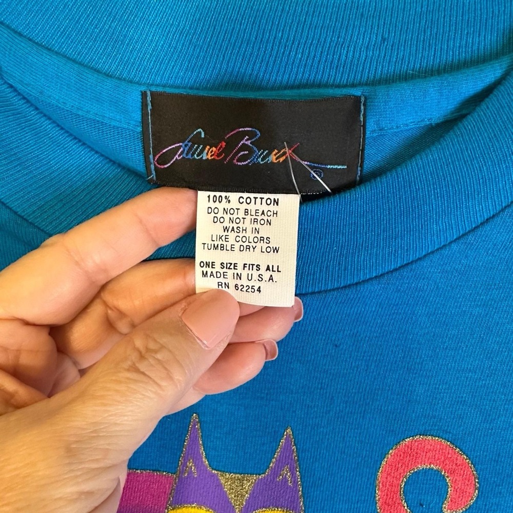 NWT Vintage Laurel Burch Fantastic Felines Art T-Shirt Size OSFA - Laurel Burch - Picture 3 of 4